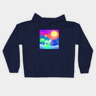 Celestials Temple Mount | AI Generated Design by @remlorart Kids Hoodie